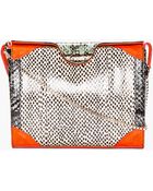Carven Coral Snakeskin Shoulder Bag - Lyst