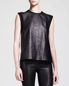 Helmut Lang Snakeprint Leather Combo Tank - Lyst