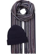 Hugo Boss Fadi Striped Hat and Scarf Set - Lyst