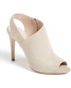 Miu Miu Peep Toe Slingback Bootie - Lyst