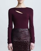 Donna Karan New York Long Sleeve Slash Top - Lyst