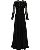 Elie Saab Round Neck Beaded Gown - Lyst