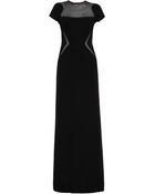 Elie Saab Sheer Panel Round Neck Short Sleeve Gown - Lyst