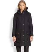 Rag & Bone Beacon Hooded Wool Leather Coat - Lyst