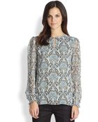 Tory Burch July Floralprint Silk Blouse - Lyst
