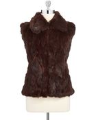 Surell Leopard Print Rabbit Fur Vest - Lyst