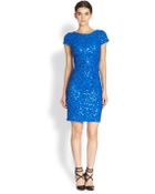 Alice + Olivia Taryn Capsleeve Sequin Dress - Lyst
