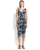 Jean Paul Gaultier Rose Print Midi Dress - Lyst