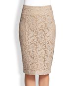 Burberry Lace Pencil Skirt - Lyst