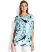 Emilio Pucci Printed Jersey Poncho Top - Lyst