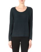 Helmut Lang Scoop Neck Ribbed Wool Pullover - Lyst