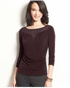 Ann Taylor Chiffon Yoke Crossover Top - Lyst
