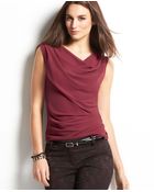 Ann Taylor Draped Cowl Neck Shell - Lyst