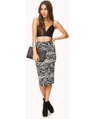 Forever 21 Standout Tribal Print Midi Skirt - Lyst