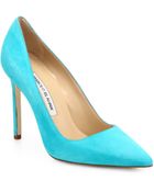 Manolo Blahnik Bb Suede Pointtoe Pumps - Lyst