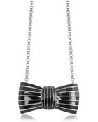 Sonia Rykiel Elisabeth Black Enamel Bow Long Necklace - Lyst