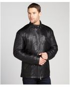 Ermenegildo Zegna Sport Black Lambskin Leather Zip Front Jacket - Lyst