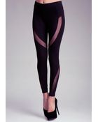 Bebe Curved Mesh Inset Legging - Lyst