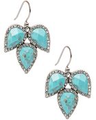Lucky Brand Crystallized Turquoise Drop Earrings - Lyst