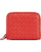 Bottega Veneta Woven Leather Coin Purse - Lyst