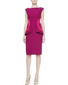 Lela Rose Side-Seamed Peplum Sheath - Lyst
