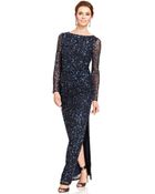 Patra Longsleeve Sequin Gown - Lyst