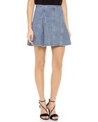 3.1 Phillip Lim Denim Peplum Flare Skirt - Lyst