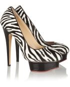 Charlotte Olympia Polly Zebra-Print Calf Hair Pumps - Lyst