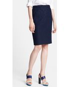 Lanvin Floral Lace Pencil Skirt - Lyst
