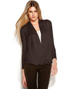 Michael Kors Longsleeve Draped Blouse - Lyst