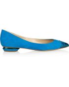 Nicholas Kirkwood Metaltrimmed Suede Ballet Flats - Lyst