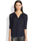 Rebecca Taylor Polkadot Silk Blouse - Lyst