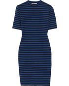 T By Alexander Wang Striped Stretch Cotton Mini Dress - Lyst