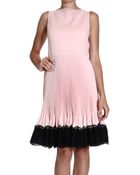 Valentino Dresses Sleeveless Wool Pleated Bottom with Lace - Lyst