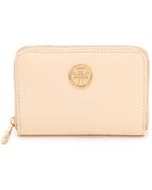 Tory Burch Robinson Zip Coin Case Vanilla Creammid Camel - Lyst