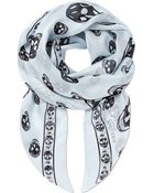 Alexander McQueen Skull-Print Silk-Chiffon Scarf - Lyst