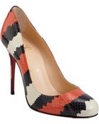 Christian Louboutin Snake-Skin Fifi - Lyst