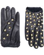 Portolano Studded Leather Gloves - Lyst