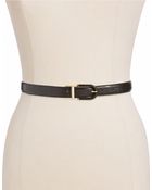 Ivanka Trump Crocodile Textured Skinny Belt - Lyst