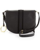 Jonathan Adler Lucille Medium Pebbled Saddle Bag Black - Lyst