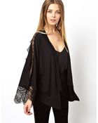 Asos Kimono with Lace Inserts - Lyst