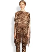Dolce & Gabbana Silk Leopard Print Tunic - Lyst