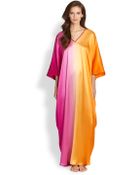 Josie Natori Ombré Silk Caftan - Lyst