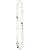 Lagos 18k Gold Black Agate Link Necklace - Lyst