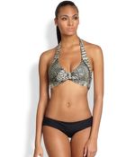 Zimmermann Ruched Halter Bikini Top - Lyst