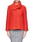 Armani Wide Collar Knit Jacket - Lyst