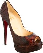Christian Louboutin Python Lady Peep - Lyst
