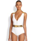 Michael Kors Onepiece Belted Swimsuit - Lyst