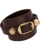 Balenciaga Arena Giant Gold Double Tour Bracelet - Lyst