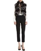 Barneys New York Striped Fur Vest - Lyst